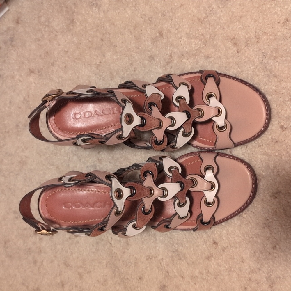 Coach Heeled Sandal With Link